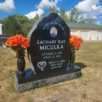 Zachary Miculka granite monument